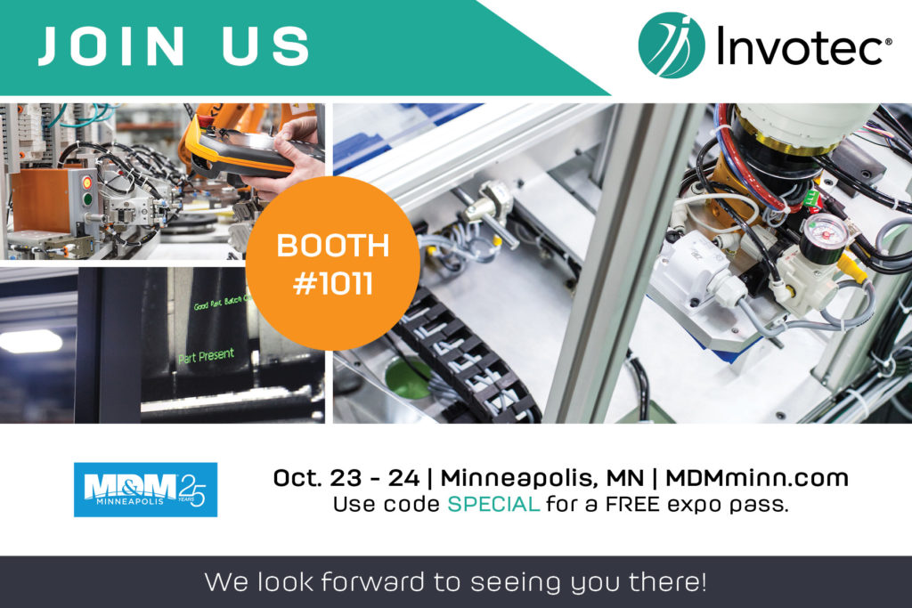 Invotec在MDM Minneapolis 2019年10月23日至24日的展位1011